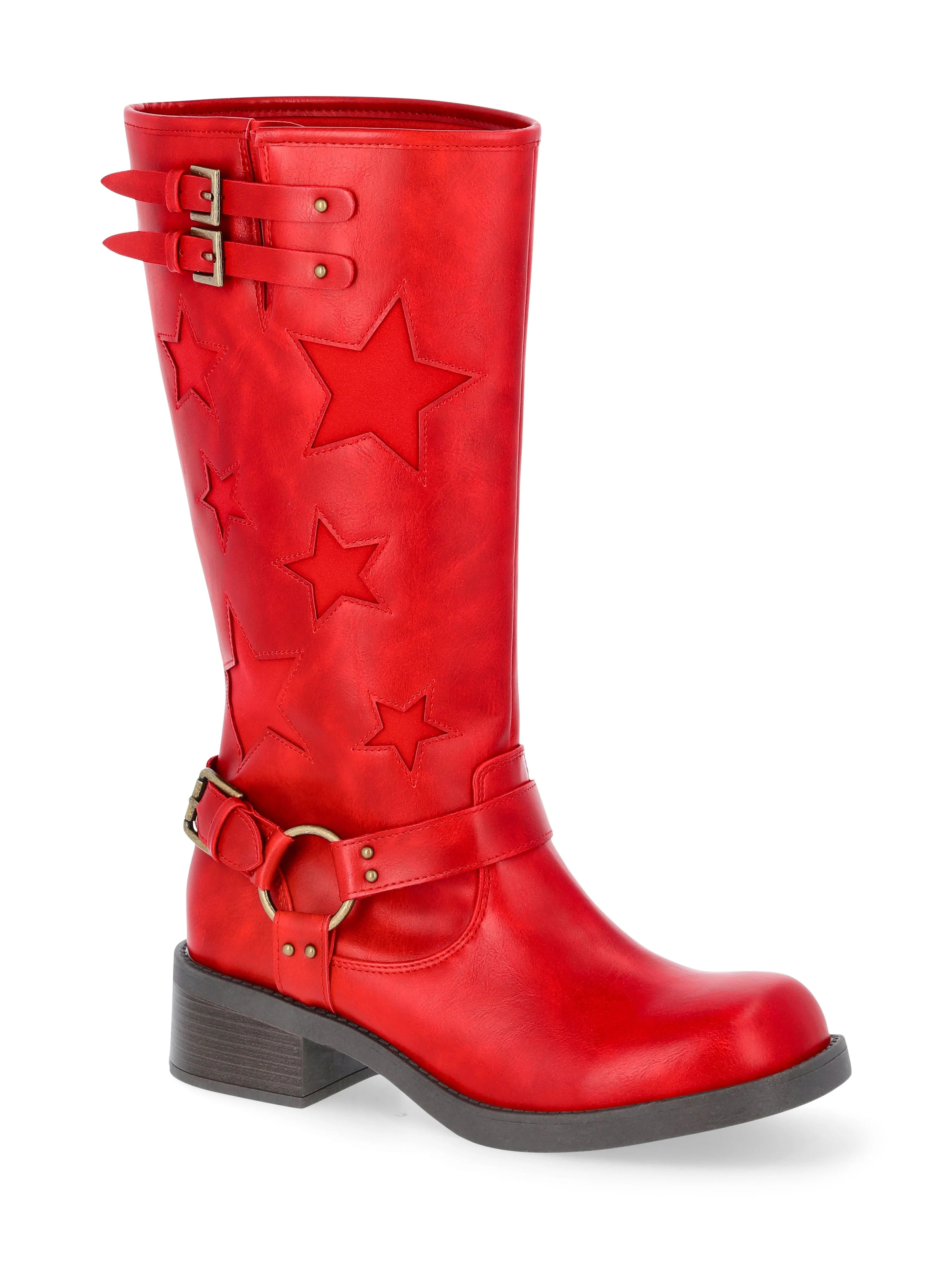 No Boundaries Women's Star Moto Boots | Walmart (US)