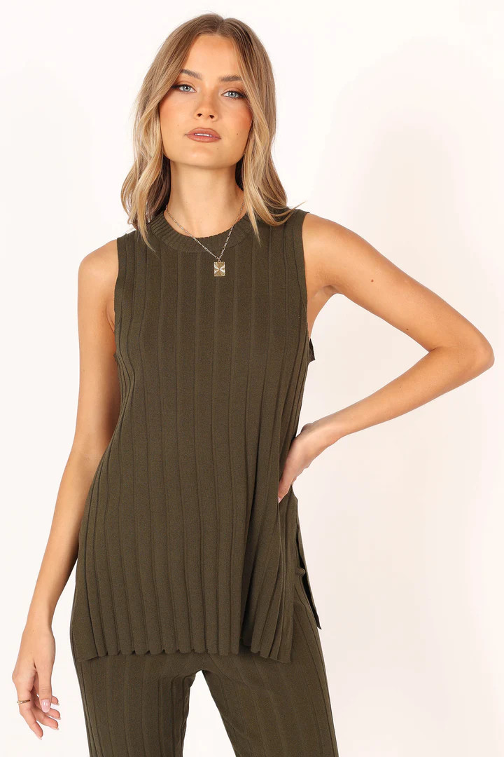 Agnes Knit Top - Khaki | Petal & Pup (US)