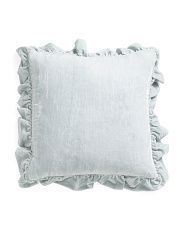 20x20 Feather Filled Velvet Ruffle Pillow | Marshalls