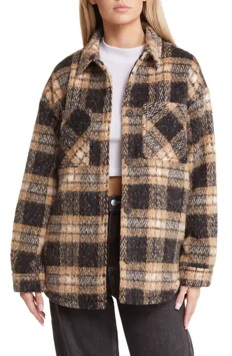 Bowery Plaid Flannel Shirt Jacket | Nordstrom