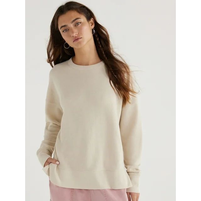 Time and Tru Women's High Low Pullover Sweatshirt, Sizes S-3XL | Walmart (US)