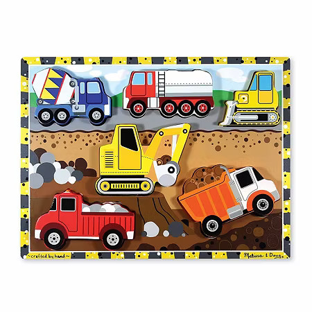 Melissa & Doug Construction Chunky Puzzle 7-pc. Non-Toxic Board Game, One Size, Multiple Colors | JCPenney