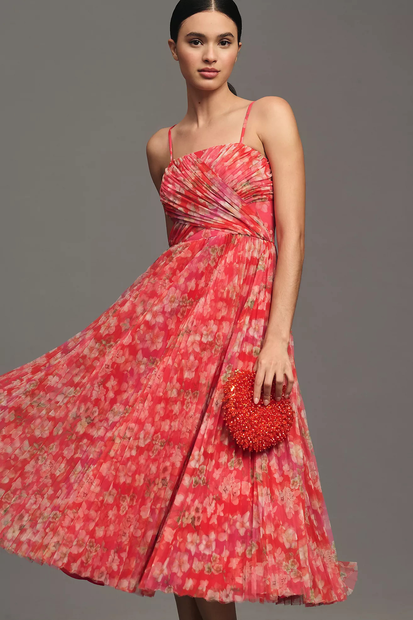 Hutch Quinn Sleeveless Pleated Midi Dress | Anthropologie (US)