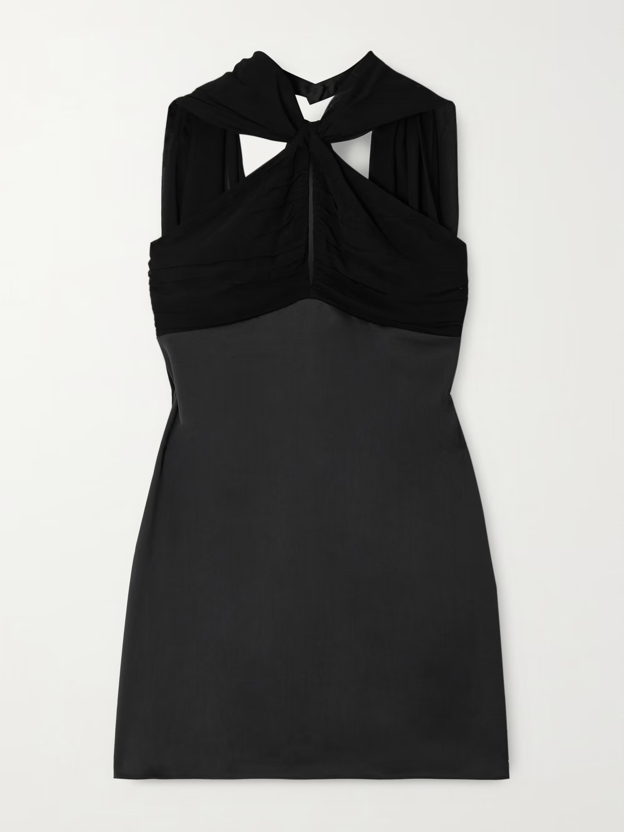 Solene ruched chiffon and satin-crepe mini dress | NET-A-PORTER (US)
