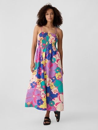 Smocked Squareneck Maxi Dress | Gap Factory