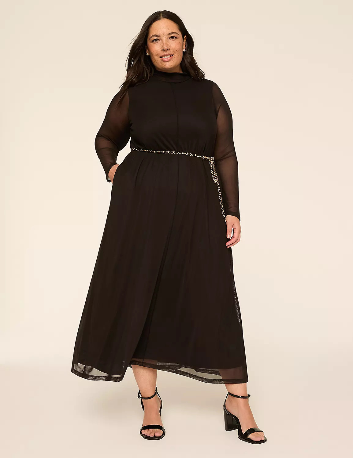 Long-Sleeve Mock-Neck Maxi Dress | LaneBryant | Lane Bryant (US)
