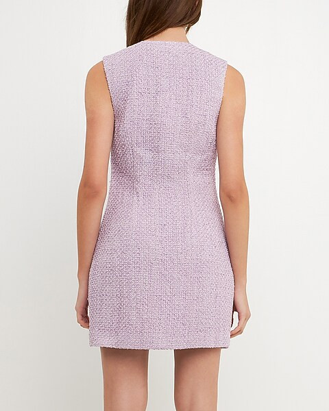 Endless Rose Tweed Sleeveless Shift Dress | Express