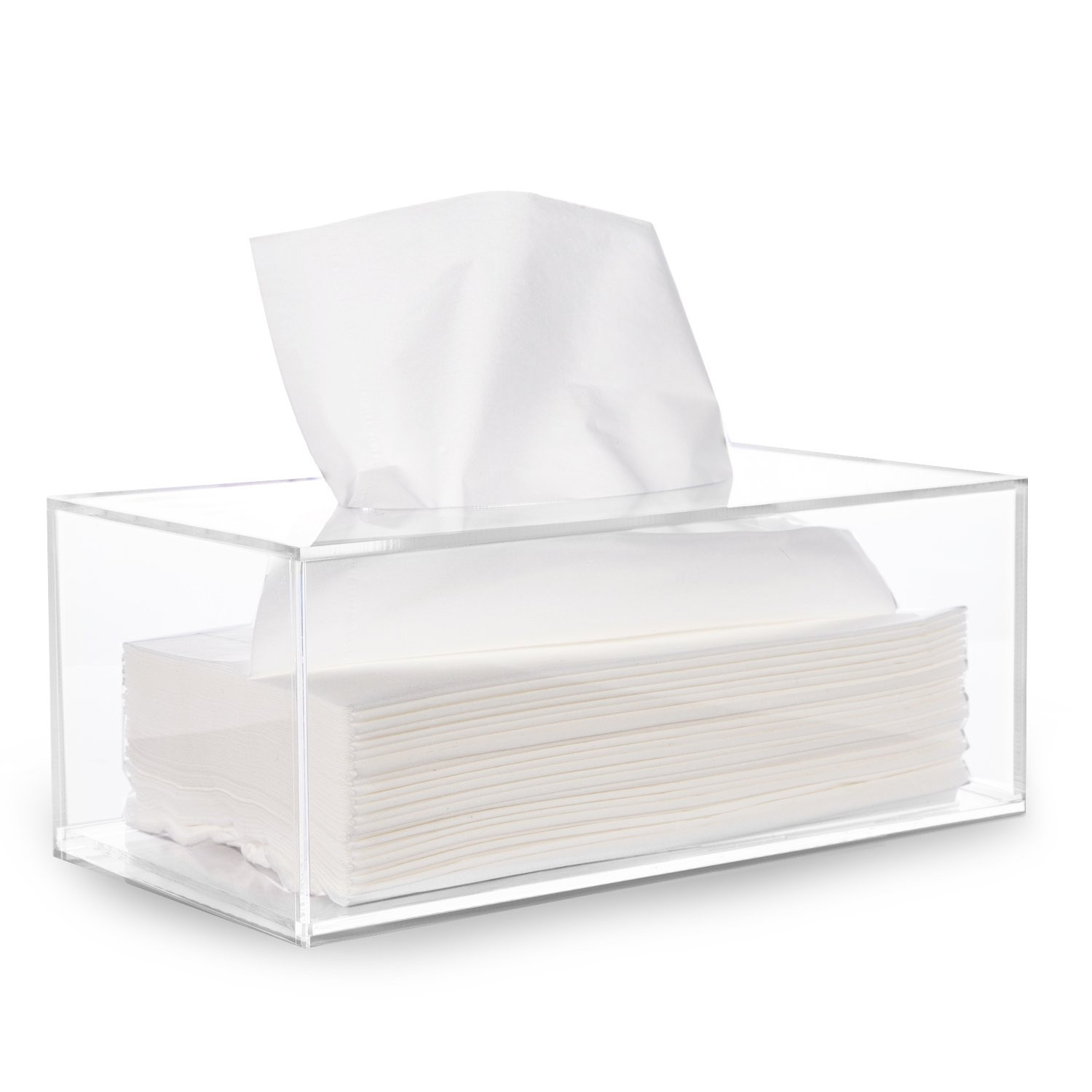 hblife Facial Tissue Dispenser Box Cover Holder Clear Acrylic Rectangle Napkin Organizer for Bath... | Amazon (US)