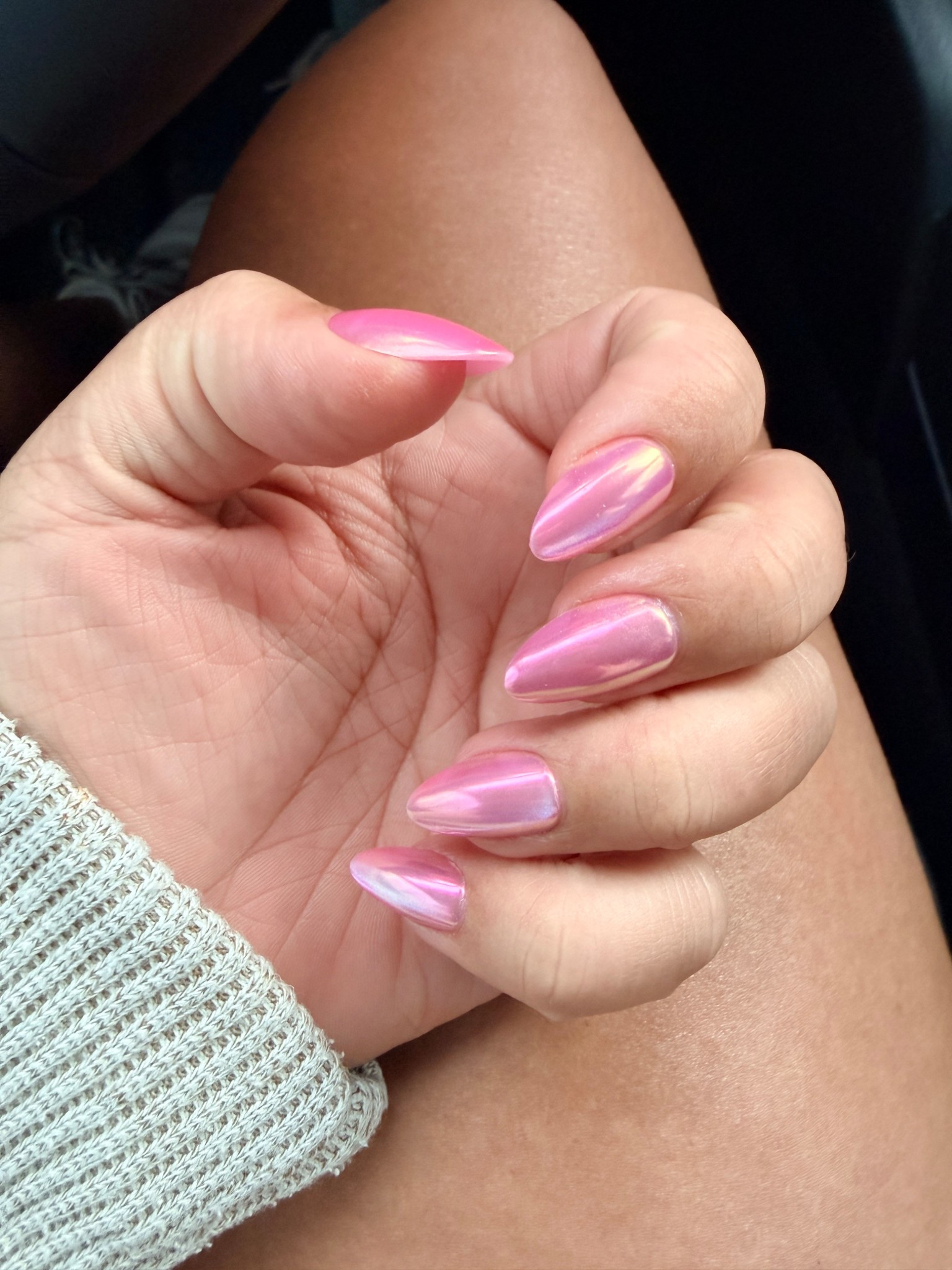Obsessed with these medium-length almond pink chrome nails! They have a cool shimmer in different lights! 

When you click the link, find the style “Mermaid” and you’ll have the same ones as me! 💕🧜‍♀️

#LTKselfcare #LTKgrwm #LTKBeauty