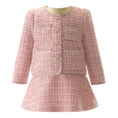 Rachel Riley Tweed Jacket and Skirt Set in Pink at Nordstrom, Size 2T Uk | Nordstrom