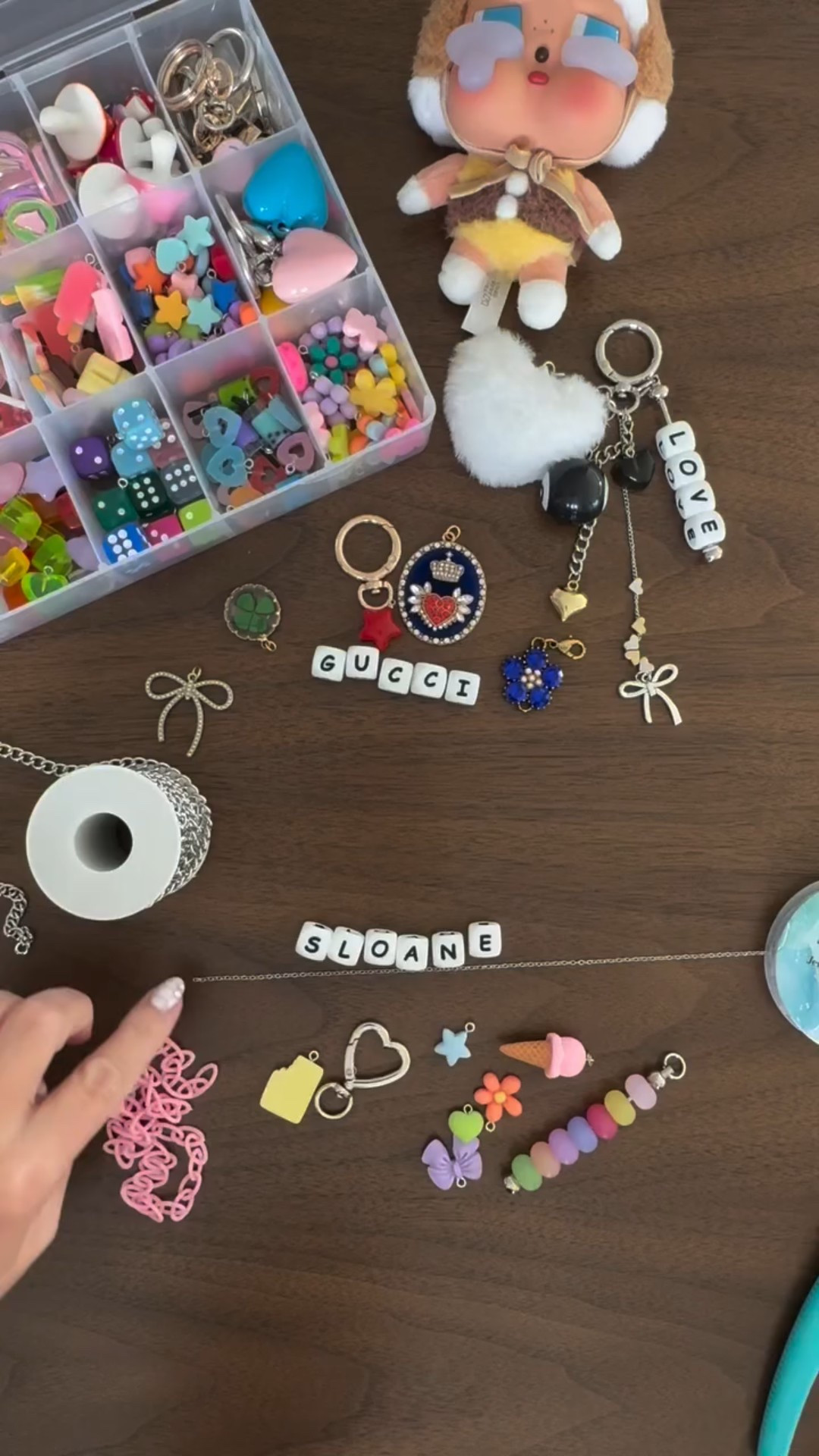 Currently in Kansas soaking up every moment with family, so content has been a little quieter lately. But I did manage to sneak in a special project for my granddaughter — she requested a custom bag charm for her back-to-school backpack, and of course I had to make it just right 💕✨ Until I’m back to my regular posting schedule, enjoy this little peek into the love and creativity happening behind the scenes.

And I’m excited to make the Gucci charm next with the fun charms I found. 

#bagcharm #diybagcharm #keychain bagcharms