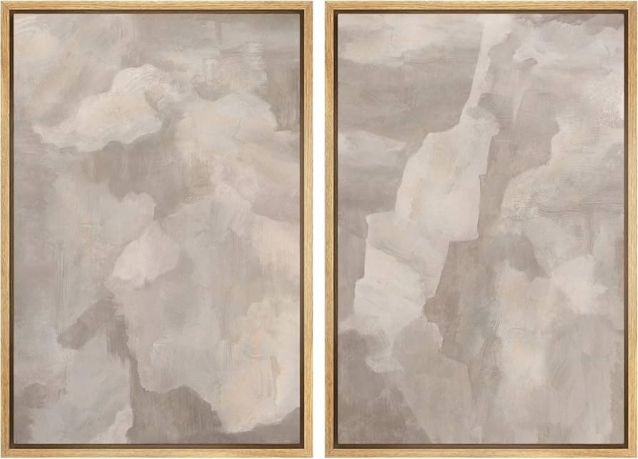 SIGNWIN Framed Canvas Print Wall Art Textured Abstract Earthy Beige Tones Illustrations Modern Ar... | Amazon (US)