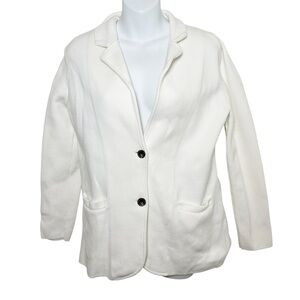 J. Crew Factory ivory cotton sweater blazer size medium preppy academic g9309 | Poshmark