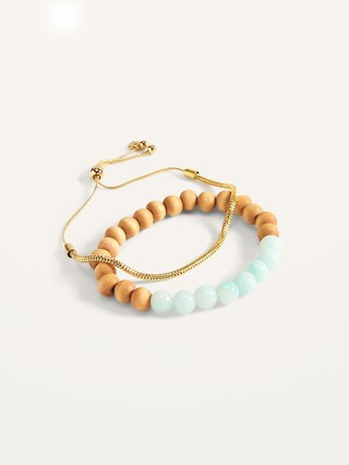 Mixed-Material Bracelet 2-Pack for Women | Old Navy (US)