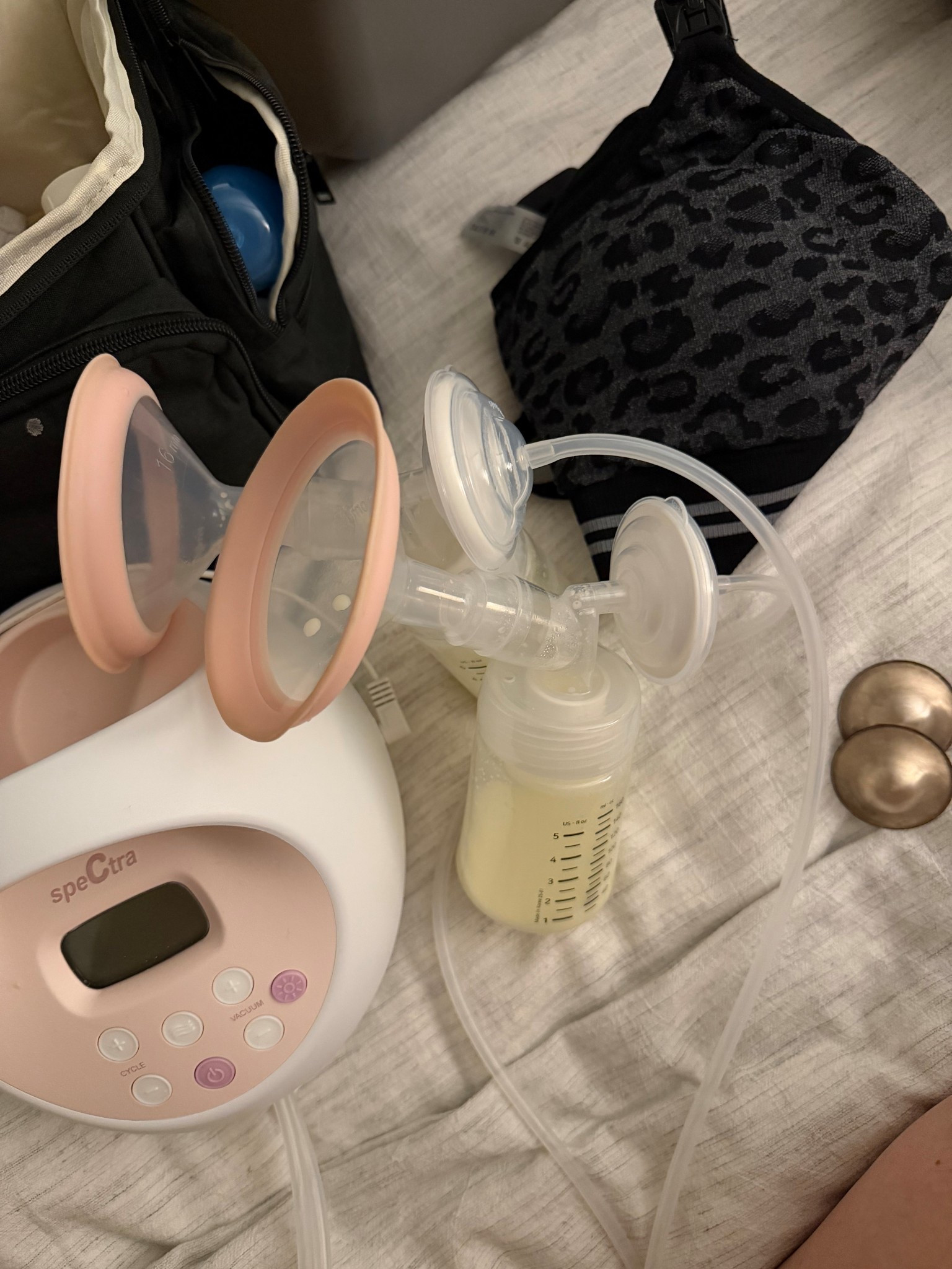 
I usually pump once at night before bed and again in the morning, but I’m thinking of adding a few more pumping sessions during the day too.
These silver cups are seriously my best friends, and the Momcozy pumping bra is amazing. I got it when I had Kinsey and I’m using it again now.

#LTKBaby #LTKBump #LTKdayinmylife