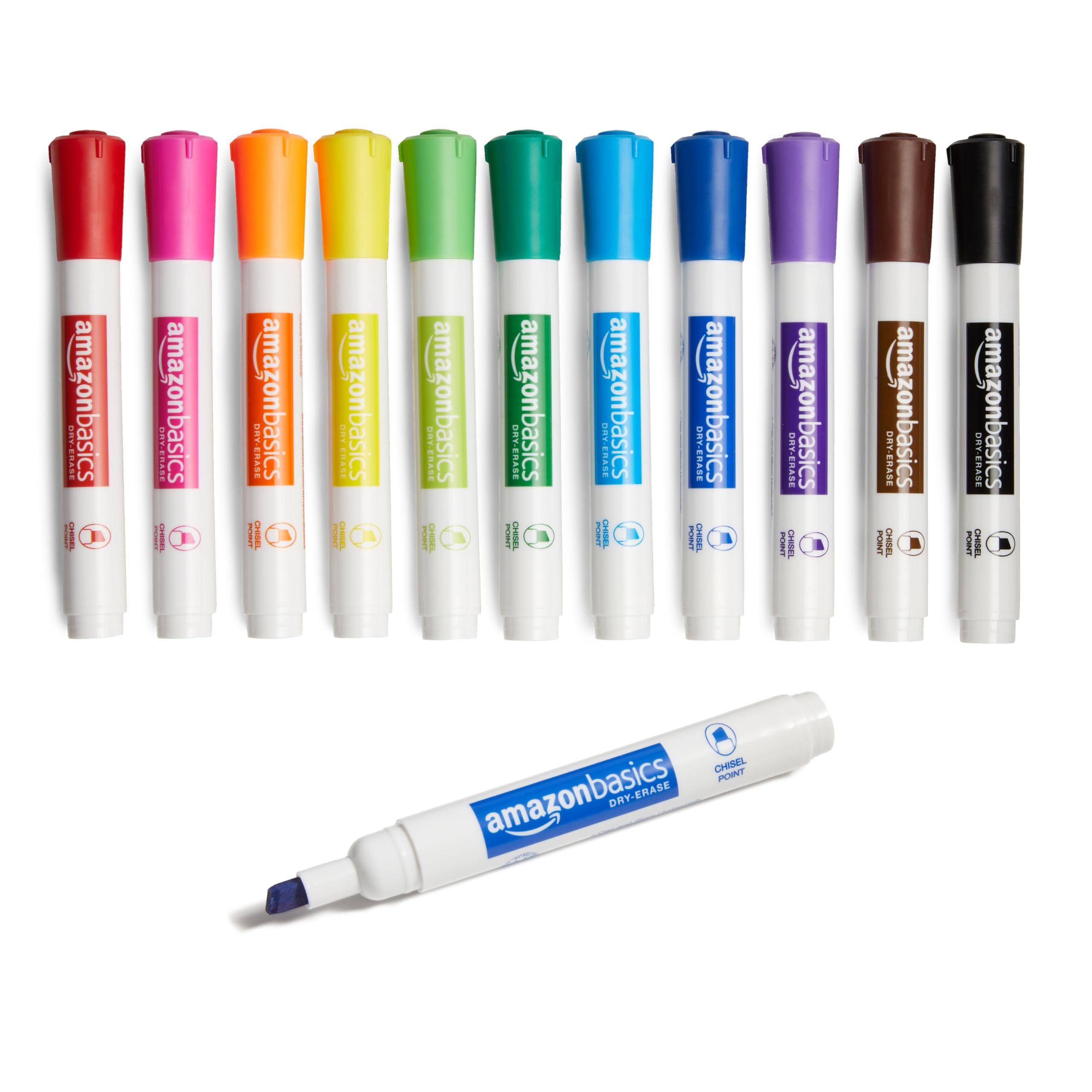 Amazon Basics Dry Erase Markers For Whiteboards, Chisel Tip, Low-Odor, Assorted Colors, Pack of 1... | Amazon (US)