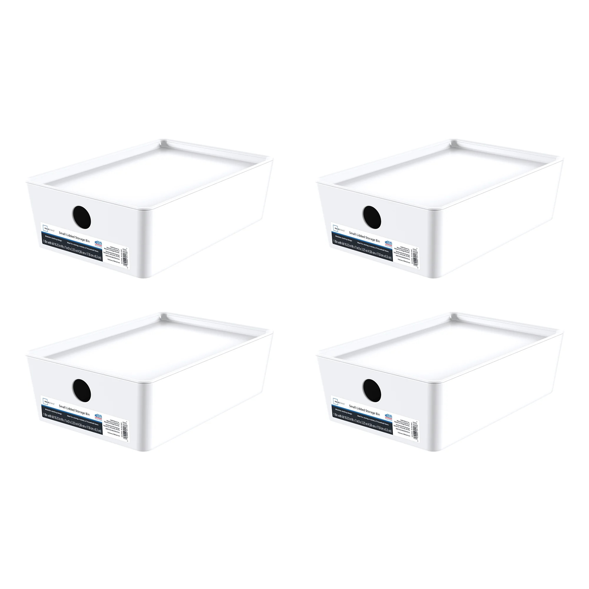 Mainstays Small White Plastic Lidded Storage Set of 4 | Walmart (US)
