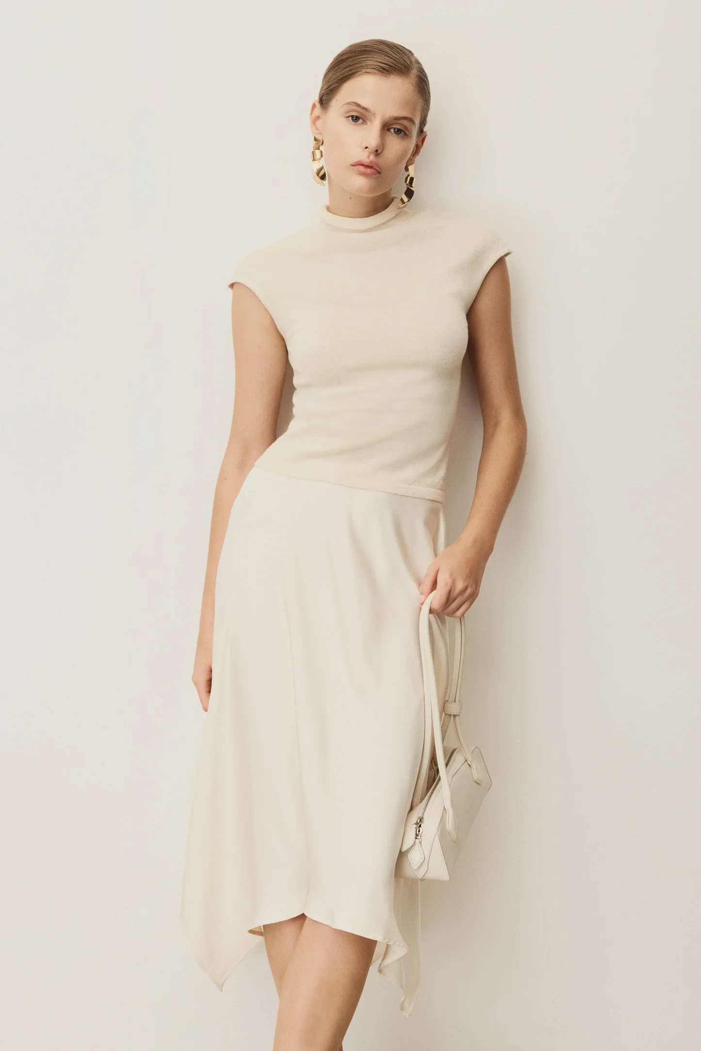 Sonny Short Sleeve Knit Top - Cream | MESHKI US
