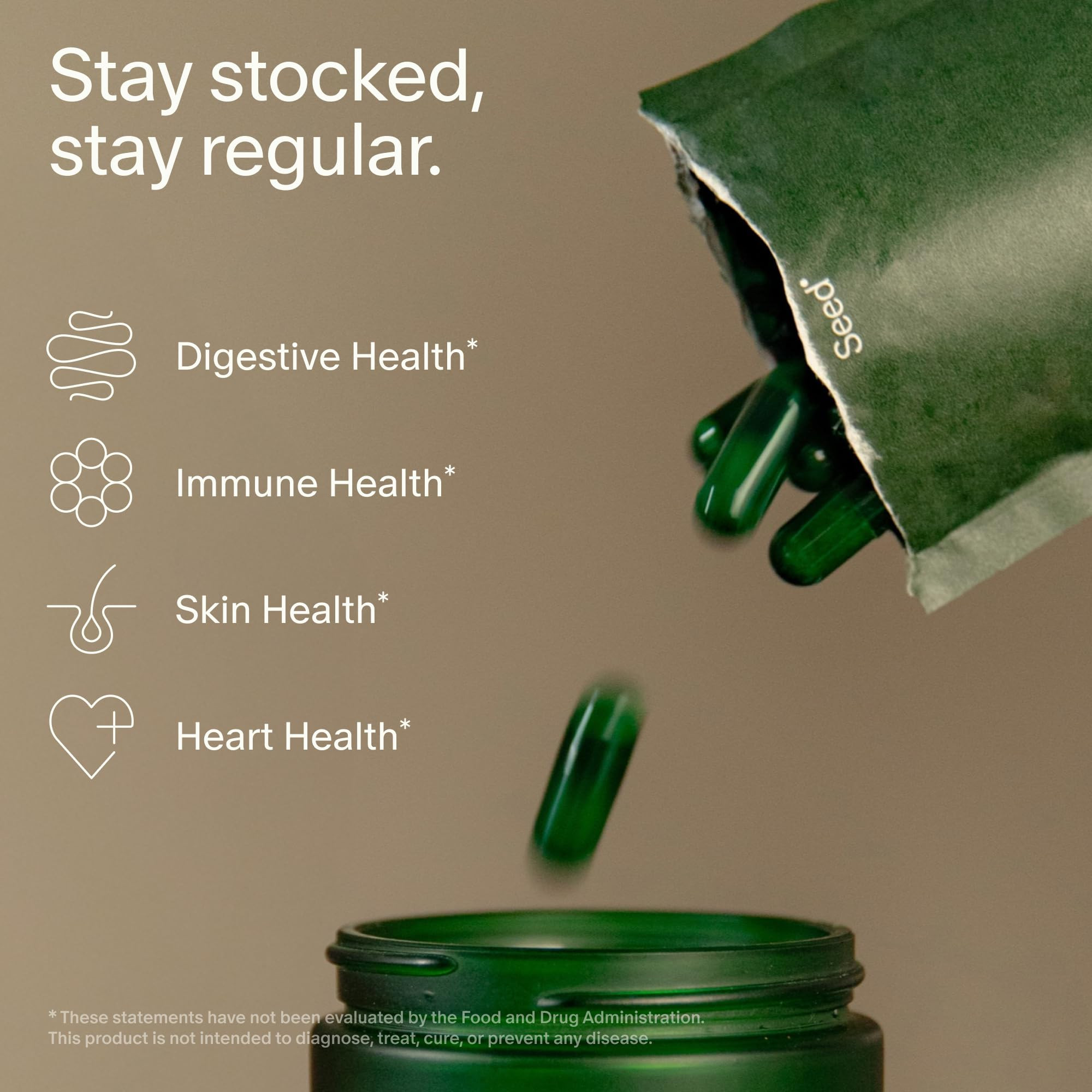 Seed DS-01 Daily Synbiotic - Prebiotic and Probiotic for Women & Men - Digestive Health, Gut Heal... | Amazon (US)