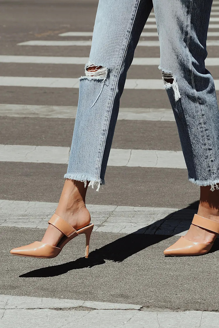 Faire Tan Pointed-Toe Mules | Lulus (US)