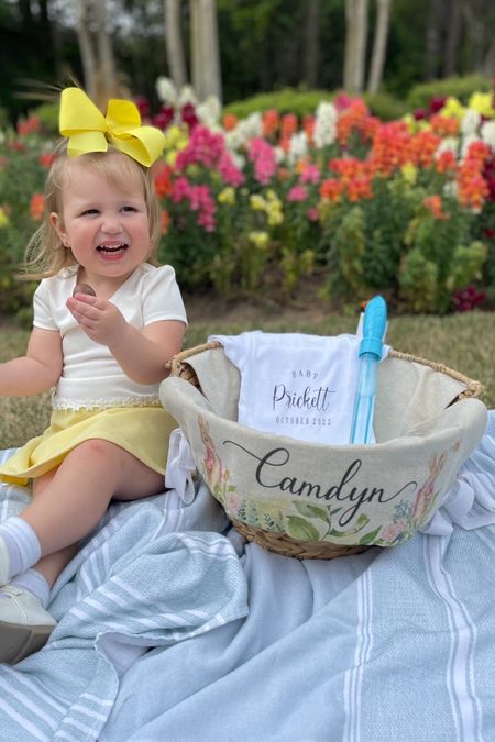 Camdyns Easter Basket Liner ! They sold out fast last year so grab them while they are still in stock !! 

Color/style: Natural | Flopsy
Font: Madison

#LTKbaby #LTKSeasonal #LTKkids