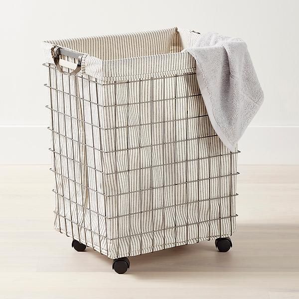 Harvest Rolling Hamper with Wheels | The Container Store