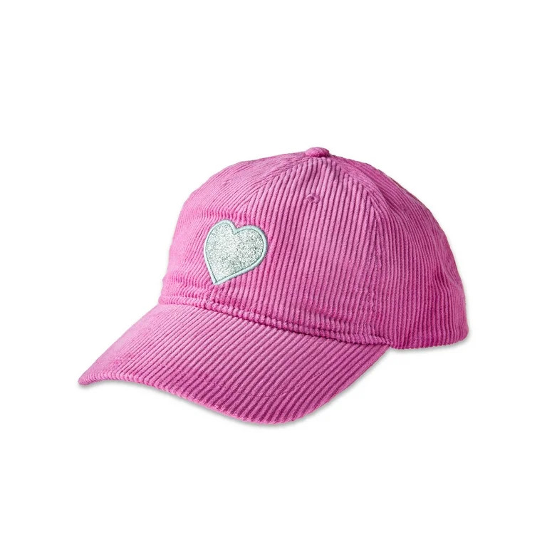 Valentine's Day Silver Heart Pink Corduroy Baseball Hat, by Way To Celebrate - Walmart.com | Walmart (US)