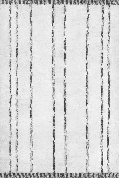 Ivory Maureen Casual Striped 8' x 10' Area Rug | Rugs USA