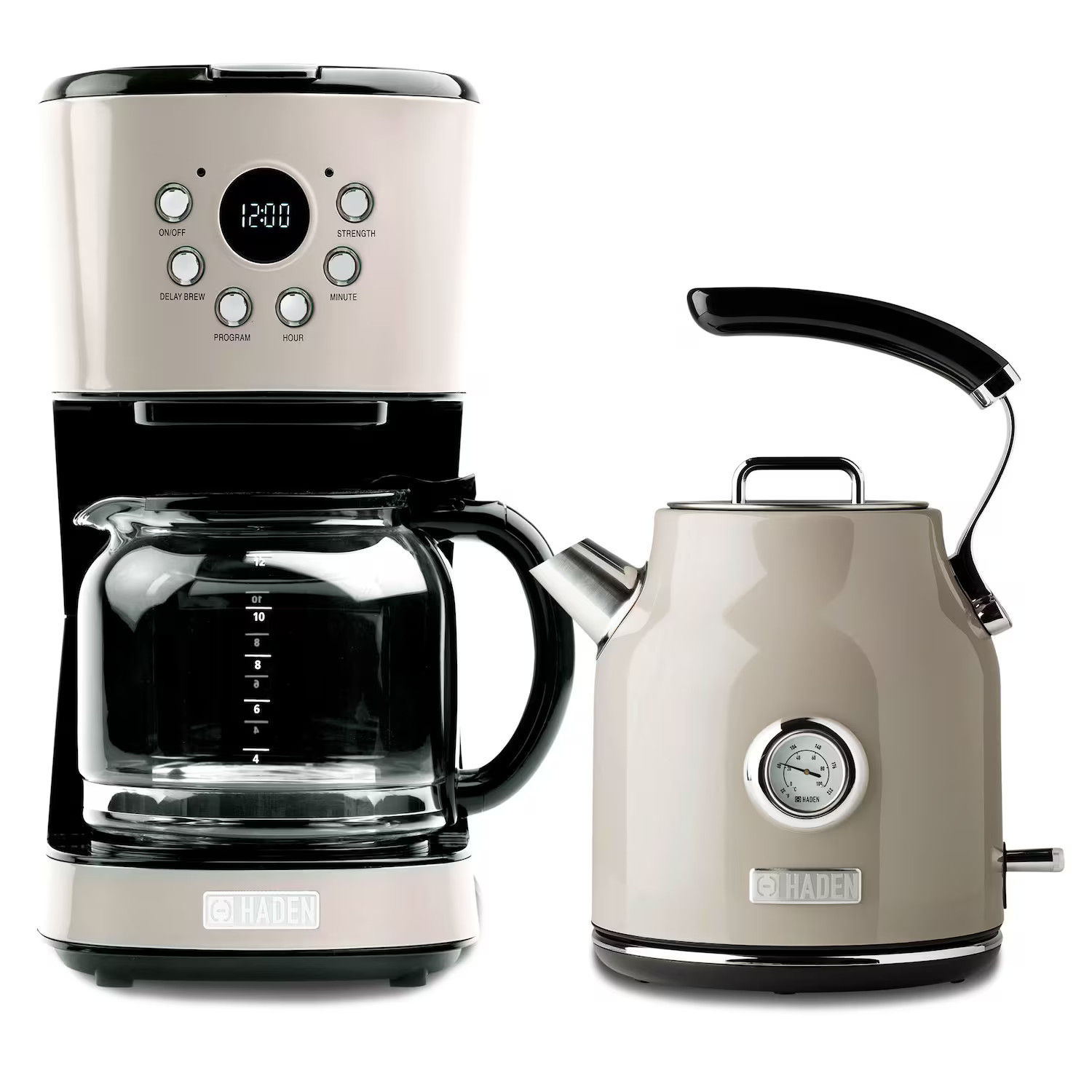 Haden - 12 Cup Coffee Maker & Dorset 1.7L Electric Water Kettle, Chrome - Putty | Best Buy U.S.