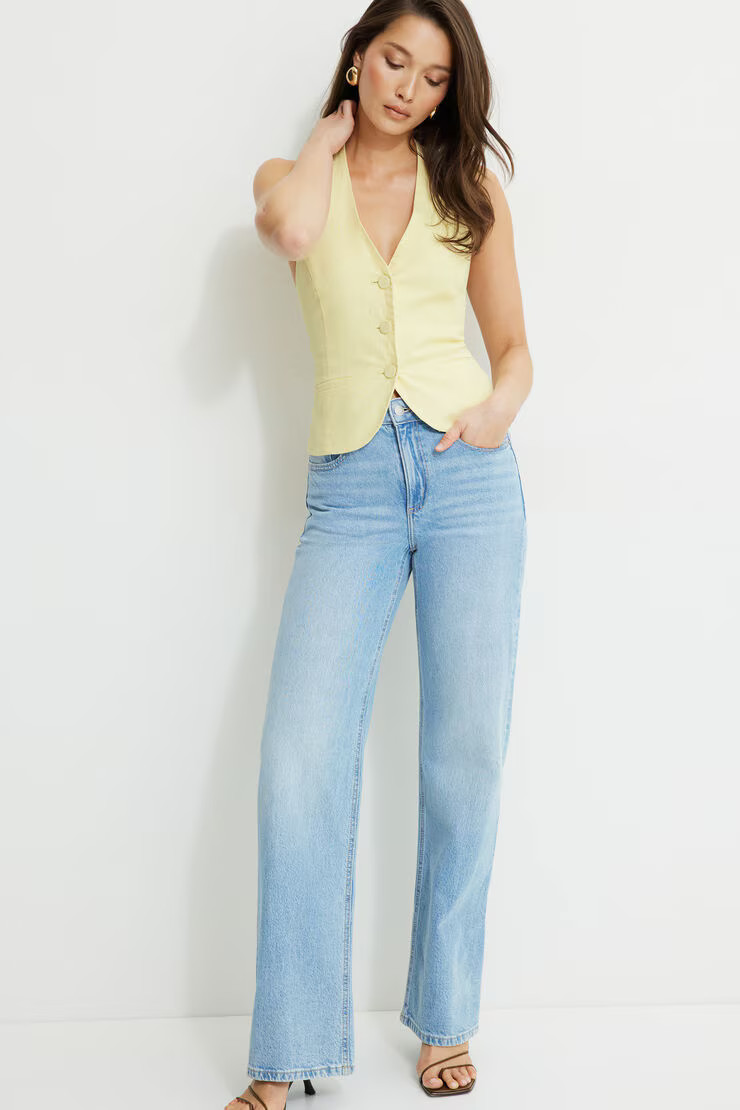 Heidi High Rise Wide Leg Jeans | Dynamite Clothing