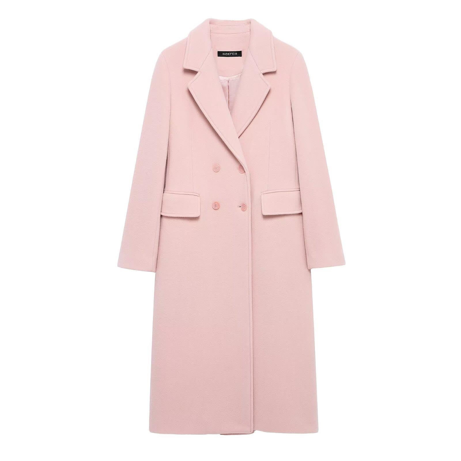 Blmnix Wool Winter Jacket for Women Pink Trench Women's Winter Jacket Plus Size Winter Clothing | Walmart (US)
