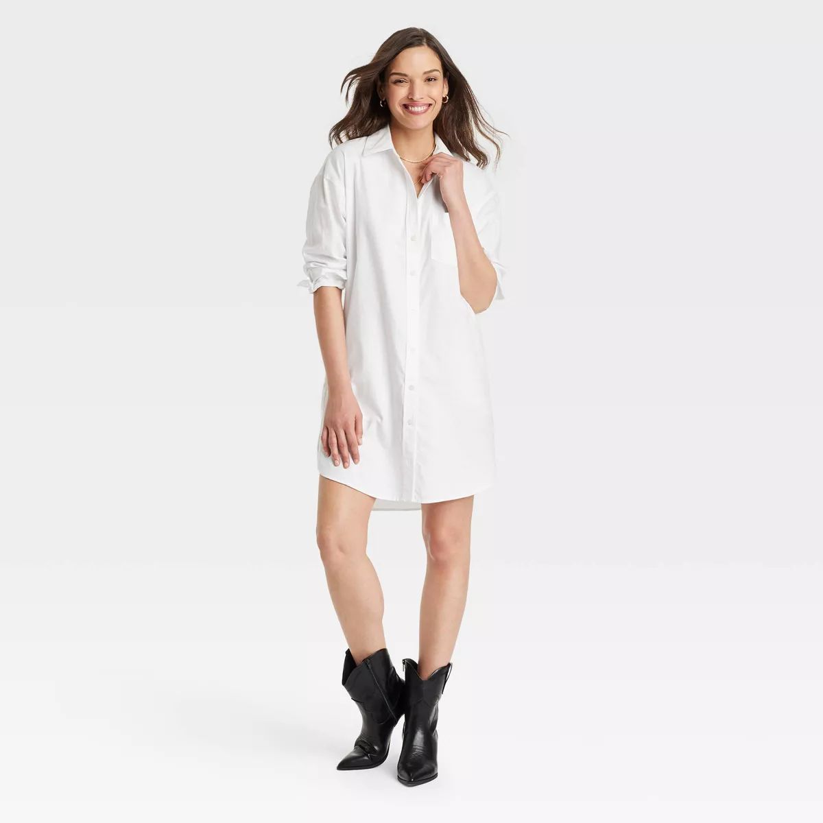 Women's Long Sleeve Mini Shirtdress - Universal Thread™ | Target