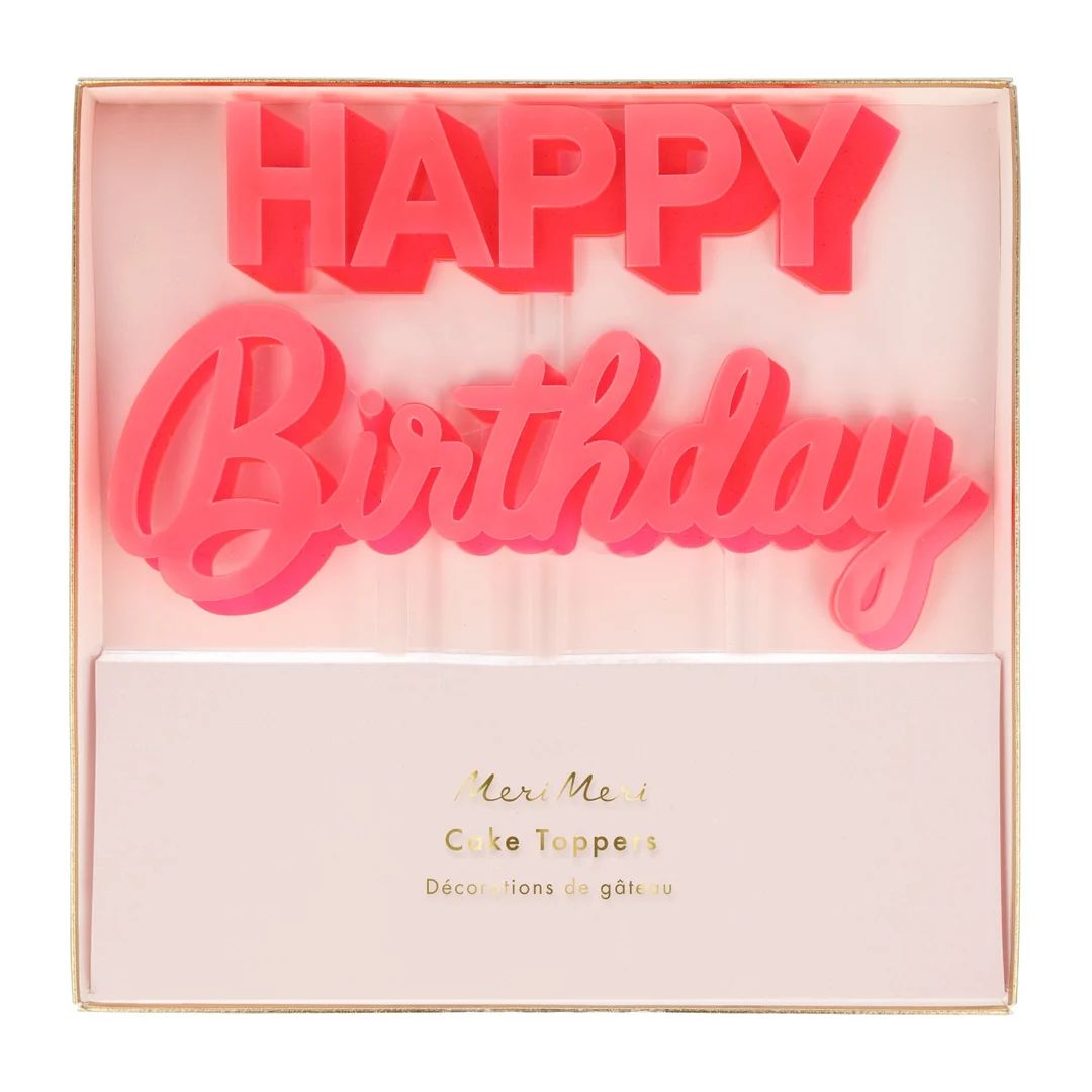 Happy Birthday Pink Acrylic Toppers - Etsy | Etsy (US)