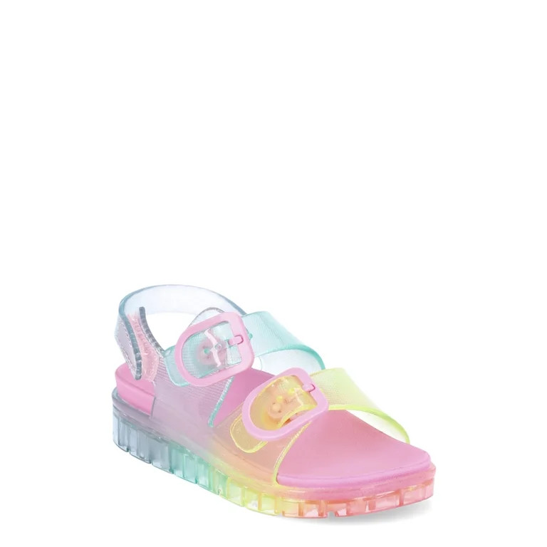 Wonder Nation Toddler Girl Two Buckle Jelly Sandals | Walmart (US)