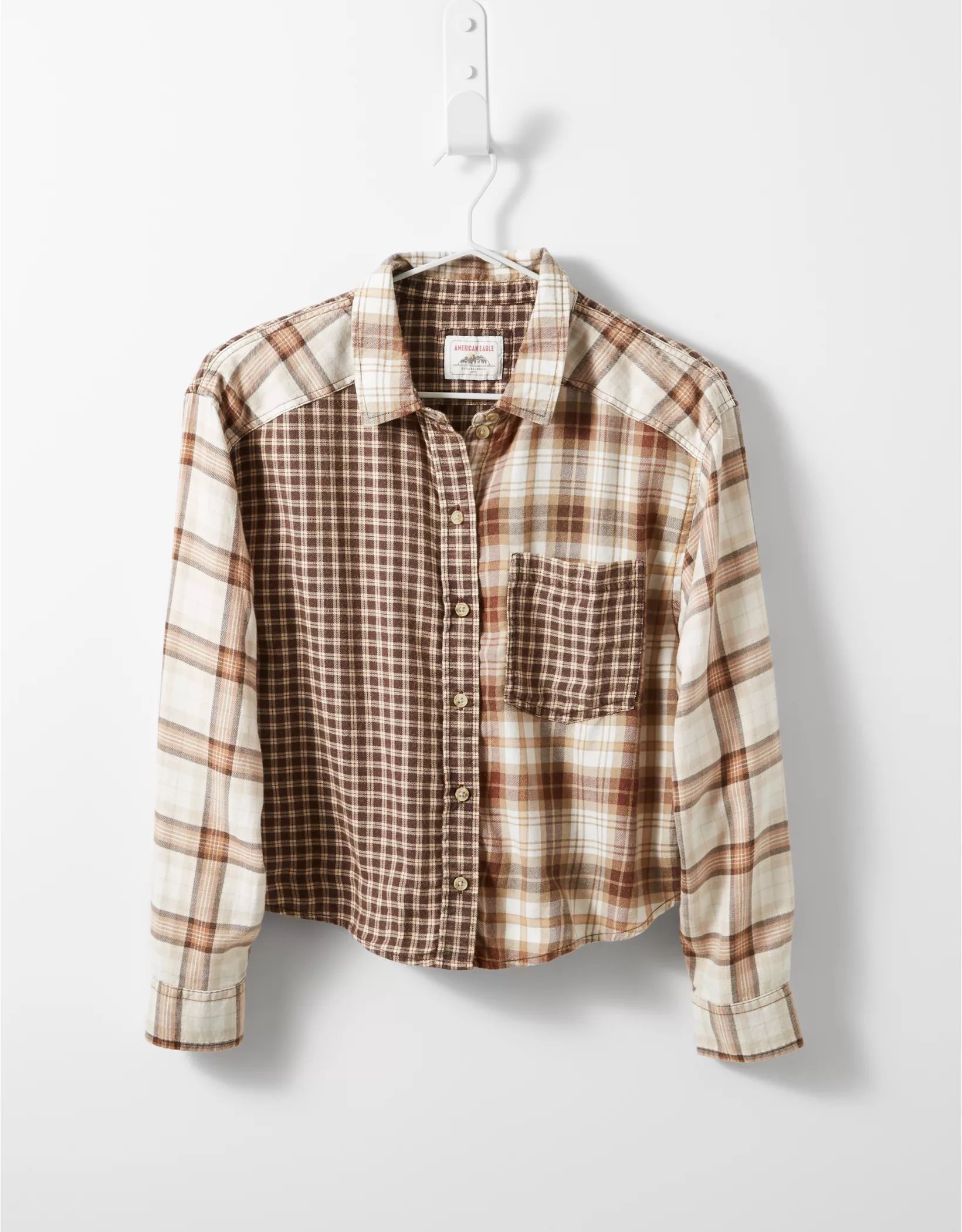 AE Cozy Cabin Cropped Flannel | American Eagle Outfitters (US & CA)