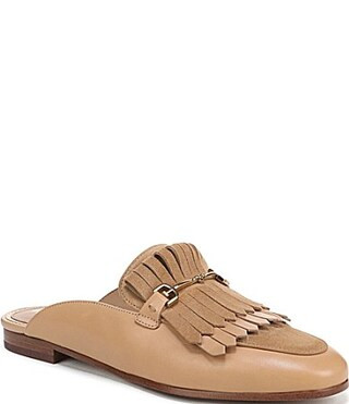 Sam Edelman Lainey Leather Suede Kiltie Bit Buckle Loafer Mules - 9 | Dillard's