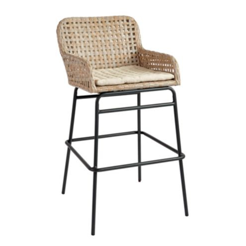 Bailey Woven Barstool Washed Gray | Ballard Designs, Inc.