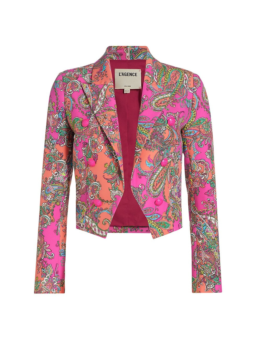 Women's Lila Paisley Fitted Blazer - Rhodamine Pop - Size 14 | Saks Fifth Avenue