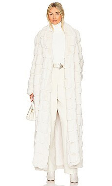 LITA by Ciara Floor Length Faux Fur Coat in White from Revolve.com | Revolve Clothing (Global)