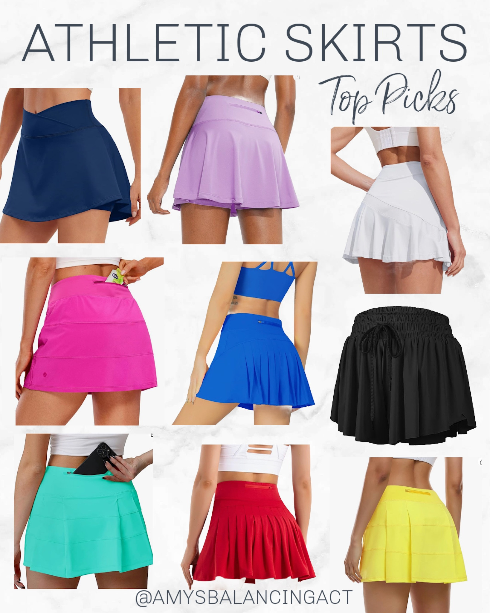 I’m sharing my favorite athletic wear purchases from Amazon in 2023! Next up are athletic skirts! If you followed me for any amount of time, you know I love an athletic skirt. 

I have run in all of these, but find that my favorites for running are hot pink, royal blue, teal/aqua and yellow. 

The purple and white skirts are very cute but the material is thinner! 

Black is actually a pair of shorts that gives off skirt vibes!

#LTKGiftGuide #LTKfindsunder50 #LTKfitness