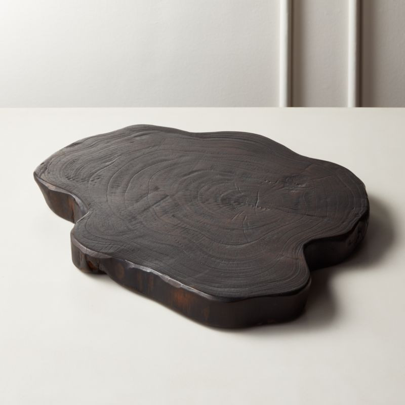 Blackened Teak Root Round Server + Reviews | CB2 | CB2