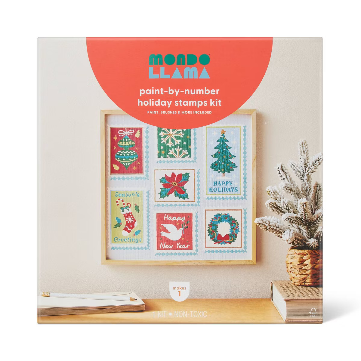 Christmas Craft Paint-by-Number Holiday Stamps Kit- Mondo Llama™ | Target