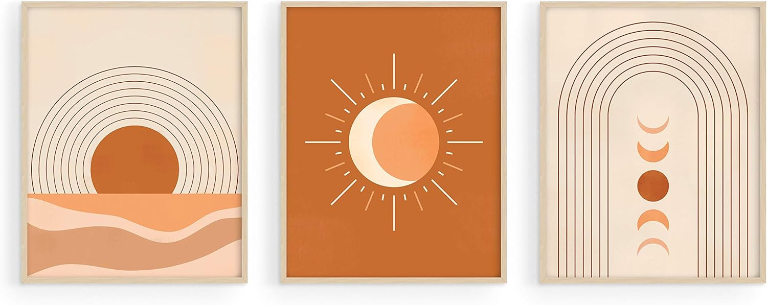 Mid Century Wall Art and Terracotta Decor - by Haus and Hues | Set of 3 Mid Century Art Prints | ... | Amazon (US)