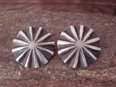 Native American Sterling Silver Concho Earrings by Julia Smith  | eBay | eBay US