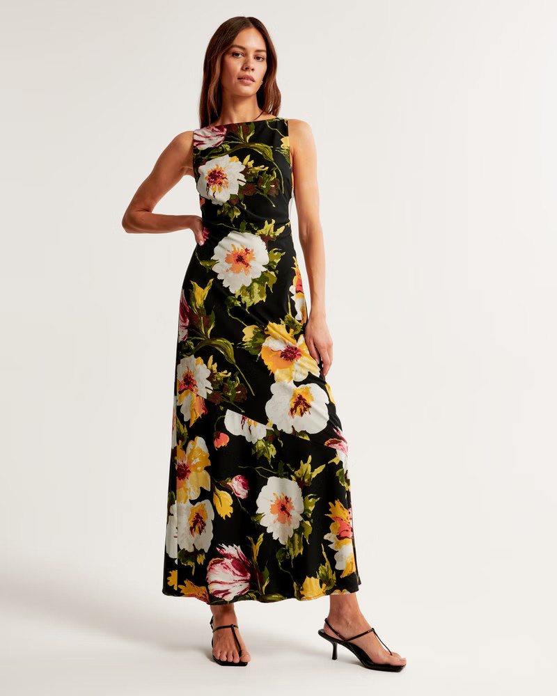 High Neck Clean Maxi Dress | Abercrombie & Fitch (US)