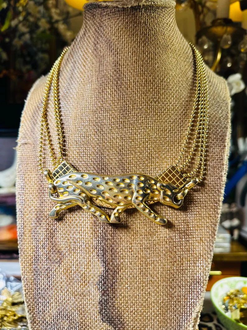 ICON No. 2 “Born Tame, Worn Wild” | 1980s Vintage Necklace with Leopard Belt Link | One of a ... | Etsy (US)