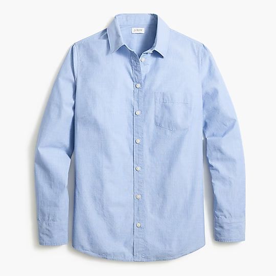 Signature-fit button-up shirt in end-on-end cotton | J.Crew Factory