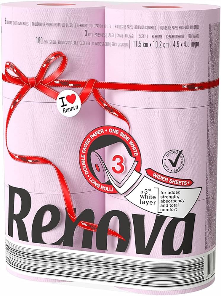 Renova Red Label Maxi Toilet Paper, Rosa | Amazon (US)