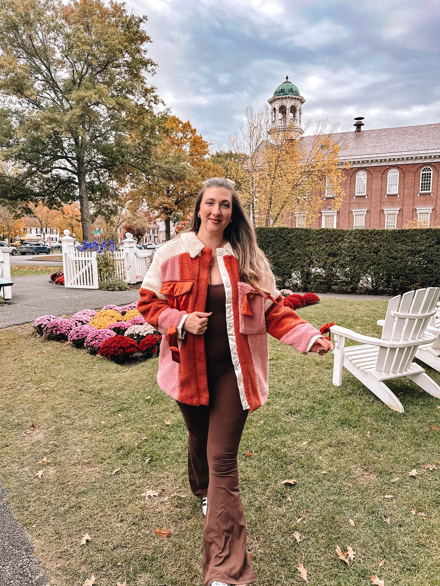 Colorful winter coat & fall outfit. Tts L coat, tts L tall jumpsuit (size down if in between). Tts 9 adidas sambas 

#LTKtravel #LTKSeasonal #LTKmidsize