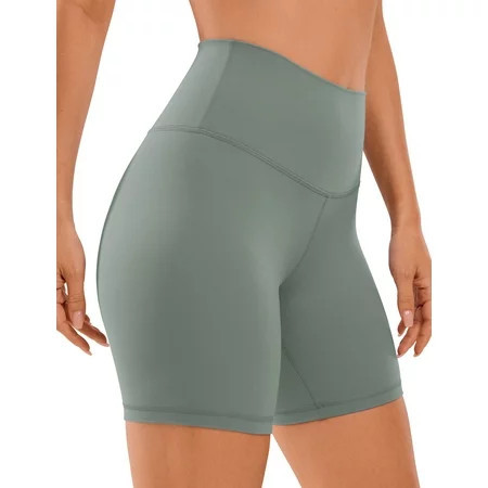 CRZ YOGA Womens ButterLuxe Biker Shorts 6 Inches High Waisted Workout Running Yoga Shorts | Walmart (US)